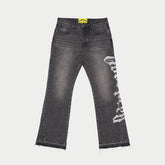 GODSPEED OG Logo Flared Denim Printed (Grey Wash) - Gravity NYC